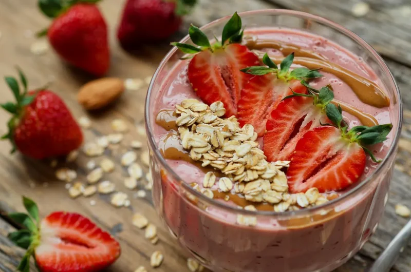 Strawberry Oat Protein Smoothie