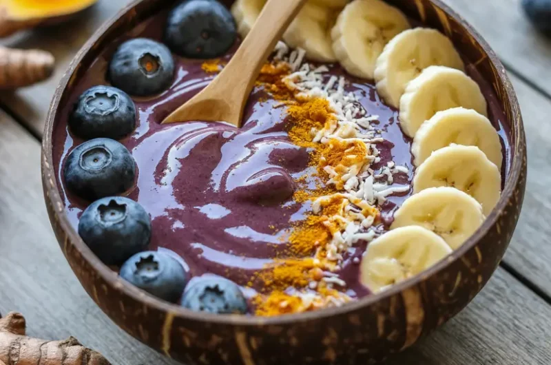 Blueberry Turmeric Recovery Smoothie Bowl