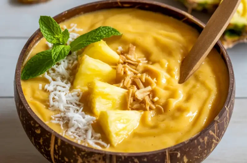 Pineapple Ginger Gut-Health Smoothie Bowl