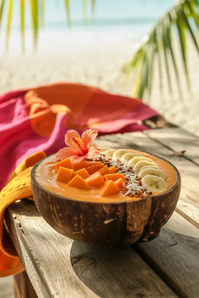 tropical papaya smoothie bowl