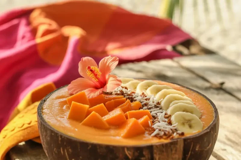 Feel the Island Vibes with This Tropical Papaya Smoothie Bowl 🧡🌴