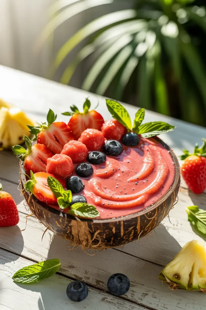 berry melon smoothie bowl