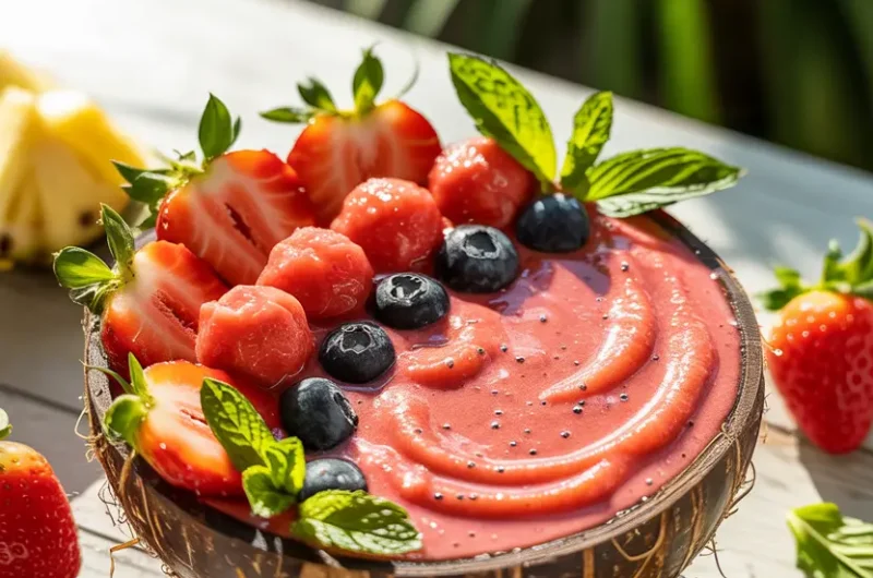 Refresh Your Day with This Berry Melon Smoothie Bowl 🍉🍓