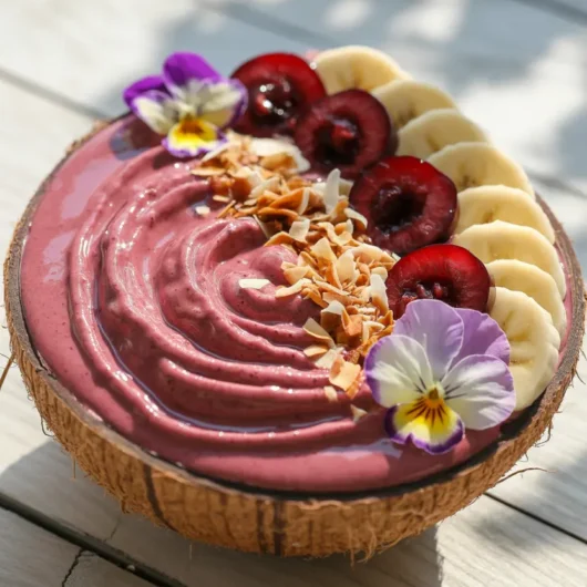 Cherry Vanilla Smoothie Bowl 🍒🌸