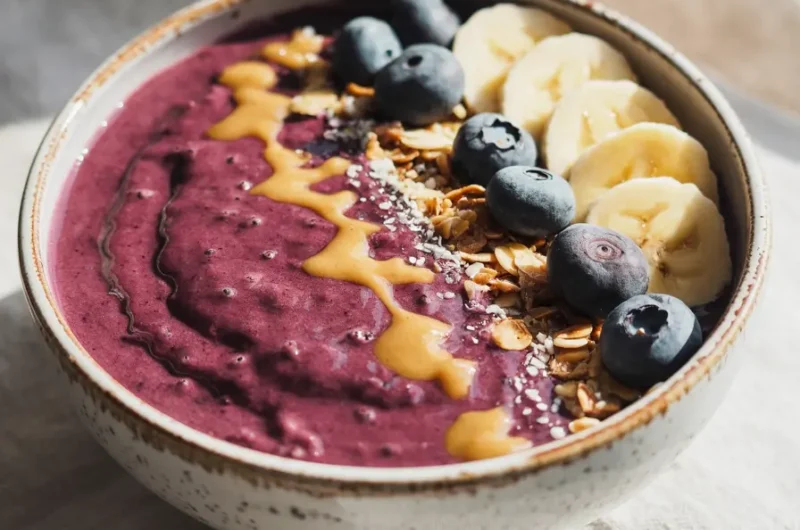 Berry Maca Smoothie Bowl for Hormone Balance