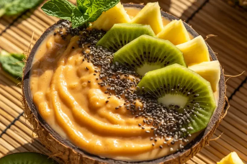 Glowing Skin Smoothie Bowl with Papaya & Pineapple